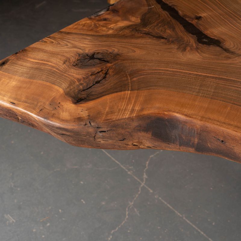 Walnut Seamed Two Piece Table