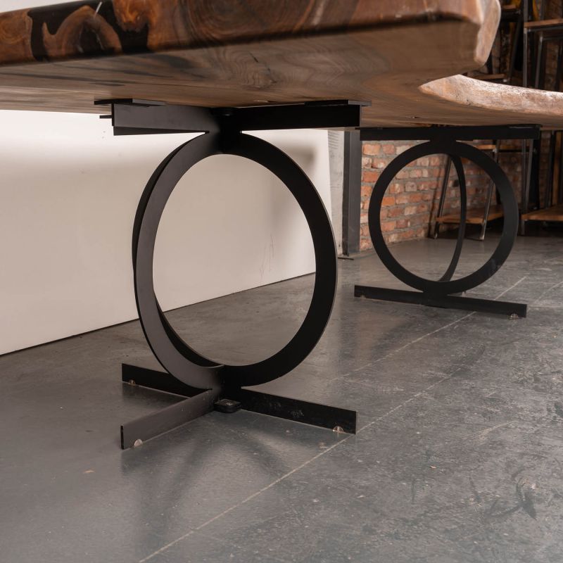 Walnut Seamed Two Piece Table
