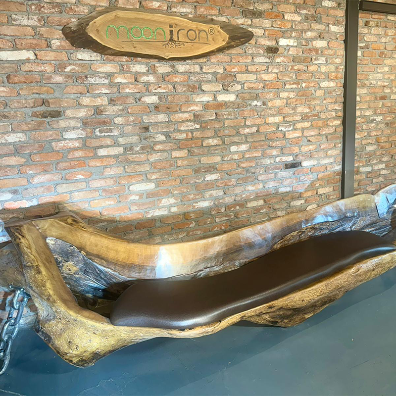 One Piece Walnut Sofa