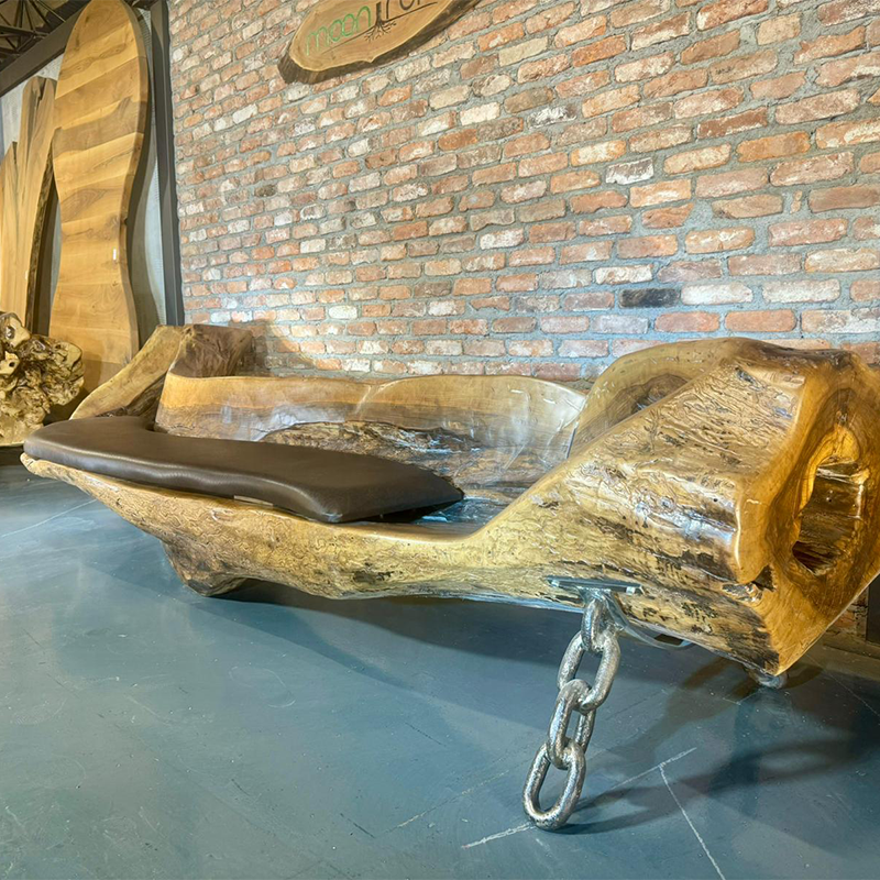 One Piece Walnut Sofa