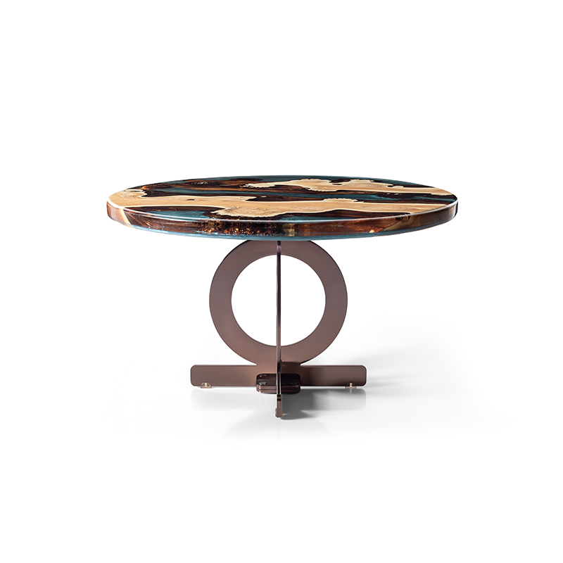 Epoxy Iğde Round Coffee Table