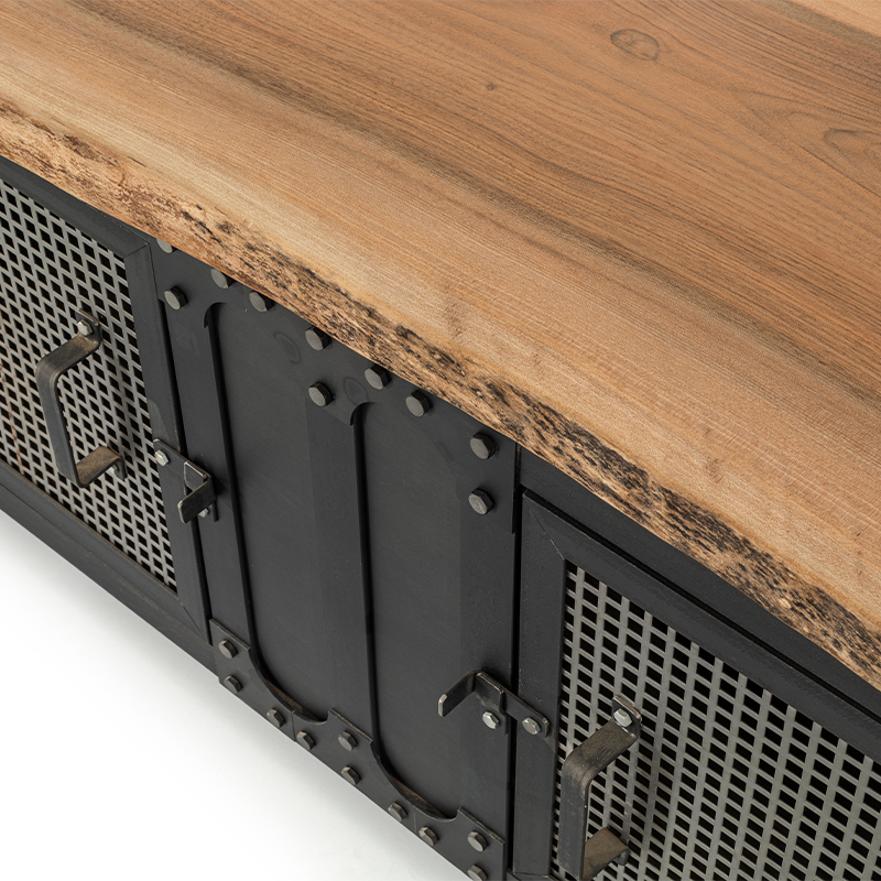 Metal Walnut TV Unit