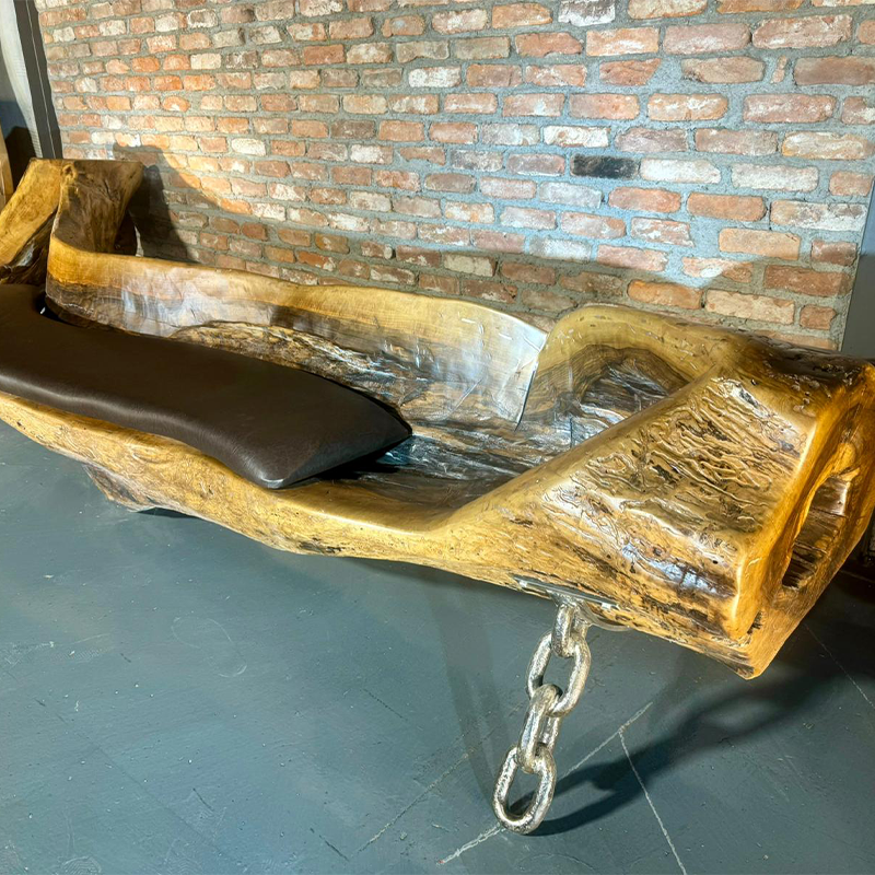 One Piece Walnut Sofa