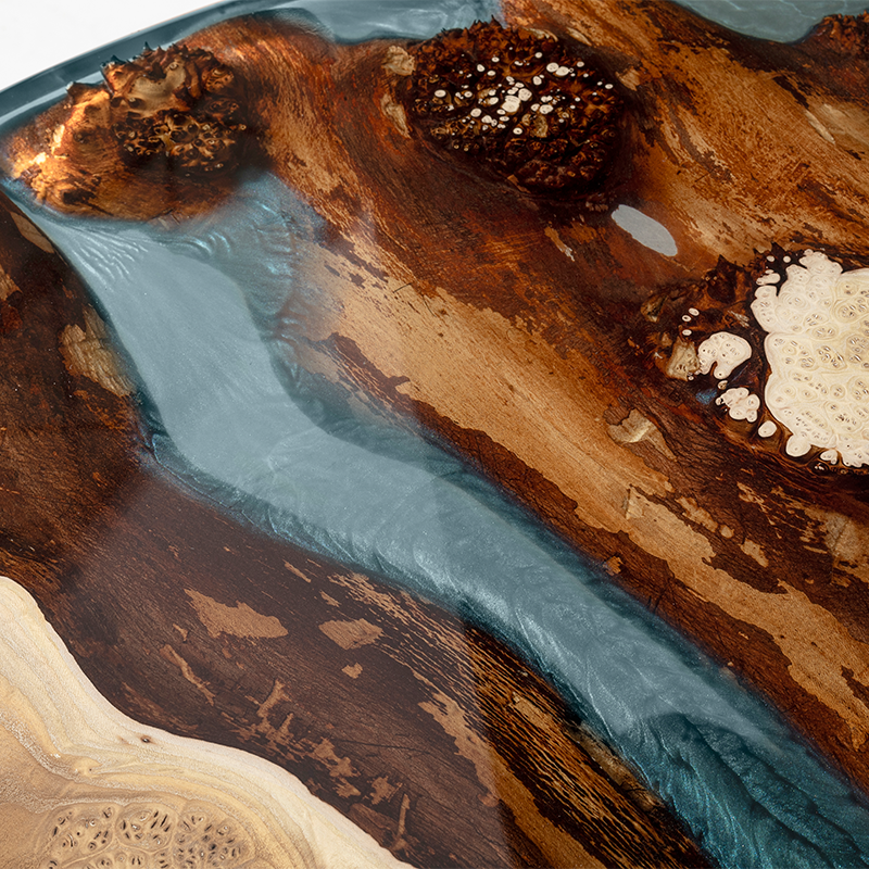 Epoxy Iğde Round Coffee Table