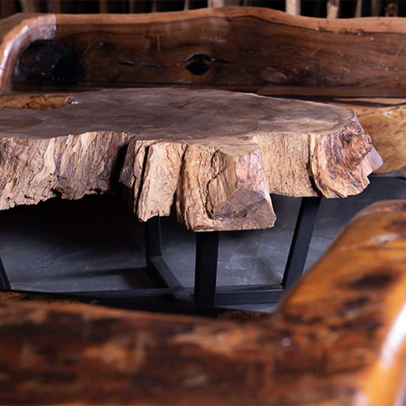 Walnut Carved Seating Group