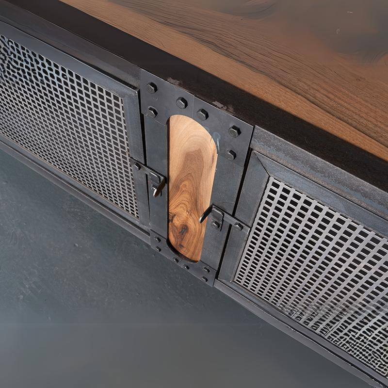 Metal-Walnut Console