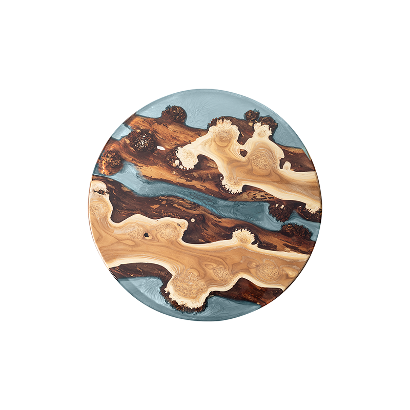 Epoxy Iğde Round Coffee Table