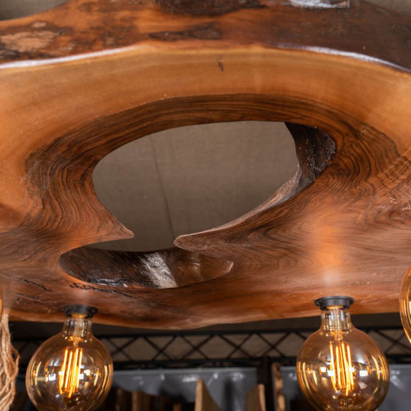 Walnut Chandelier with 14 Lamps