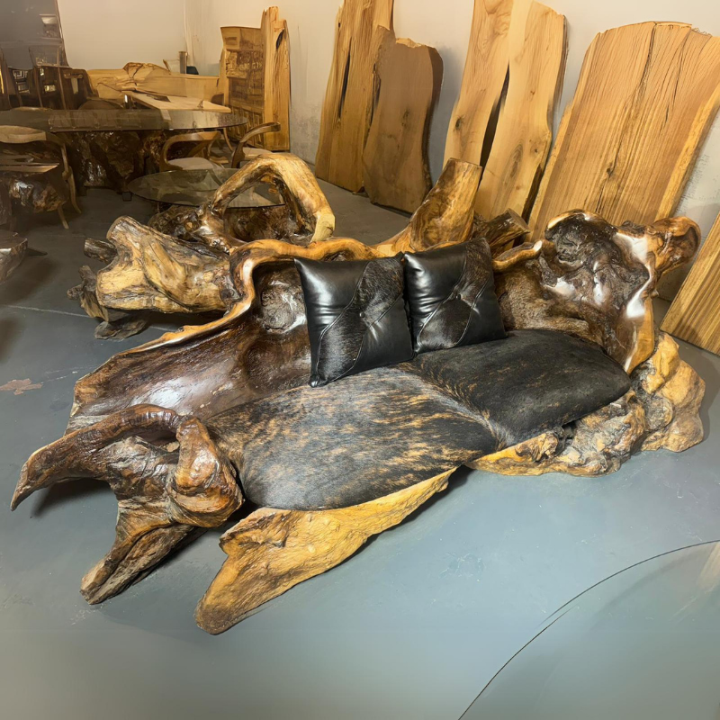 Handmade Walnut Sofa Set