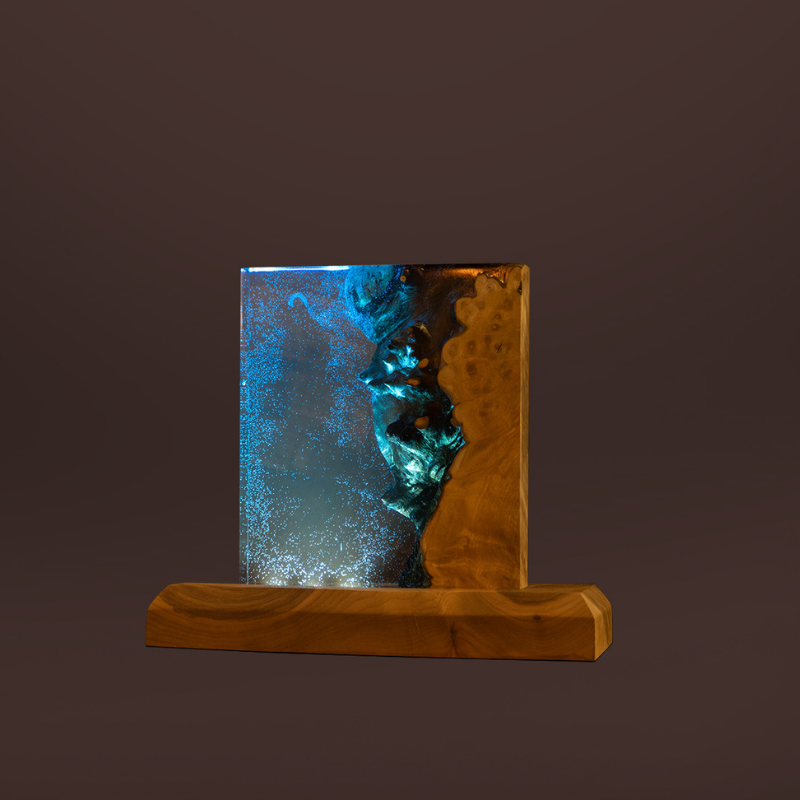 Walnut Epoxy Night Lamp