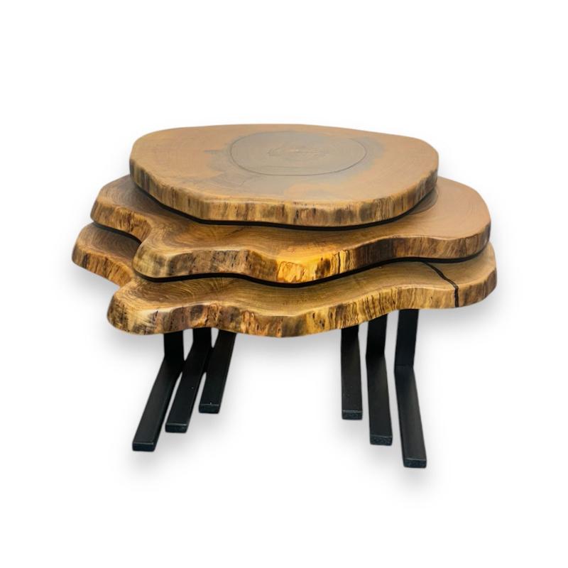 Natural Wood Nesting Table Set